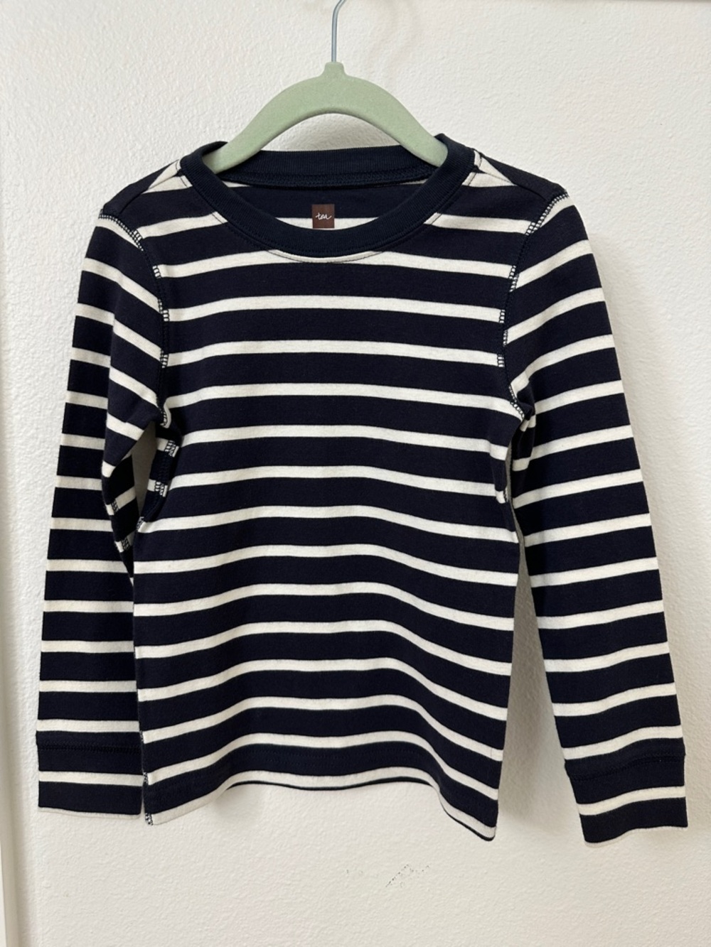 Tea Collection Navy and White Striped Long Sleeve Tee 100% Cotton Size 3 kids